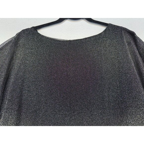 Lane Bryant Womens Metallic Knit Going Out Top Size 18/20 Black Gold Sheer - Picture 9 of 9